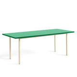 Two-Colour Rectangular Dining Table - Ivory, Green mint