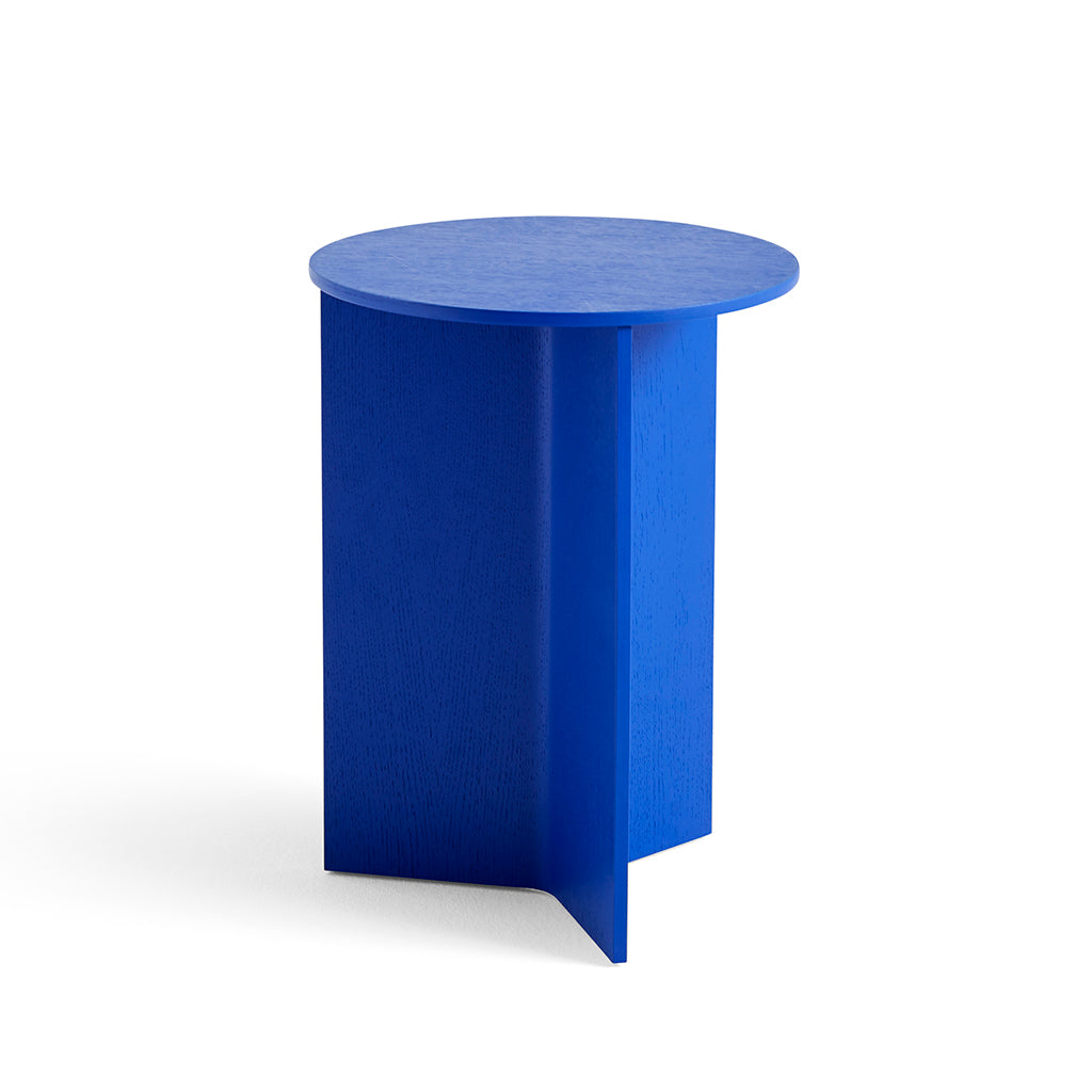 Slit Table Wood High - Vivid blue