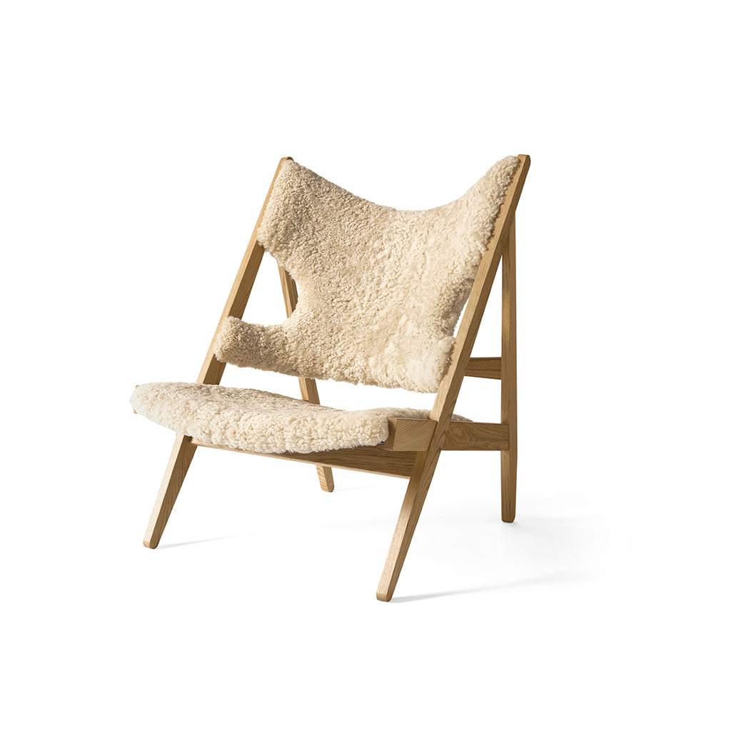 Knitting Lounge Chair, Sheepskin - Natural oak / Nature