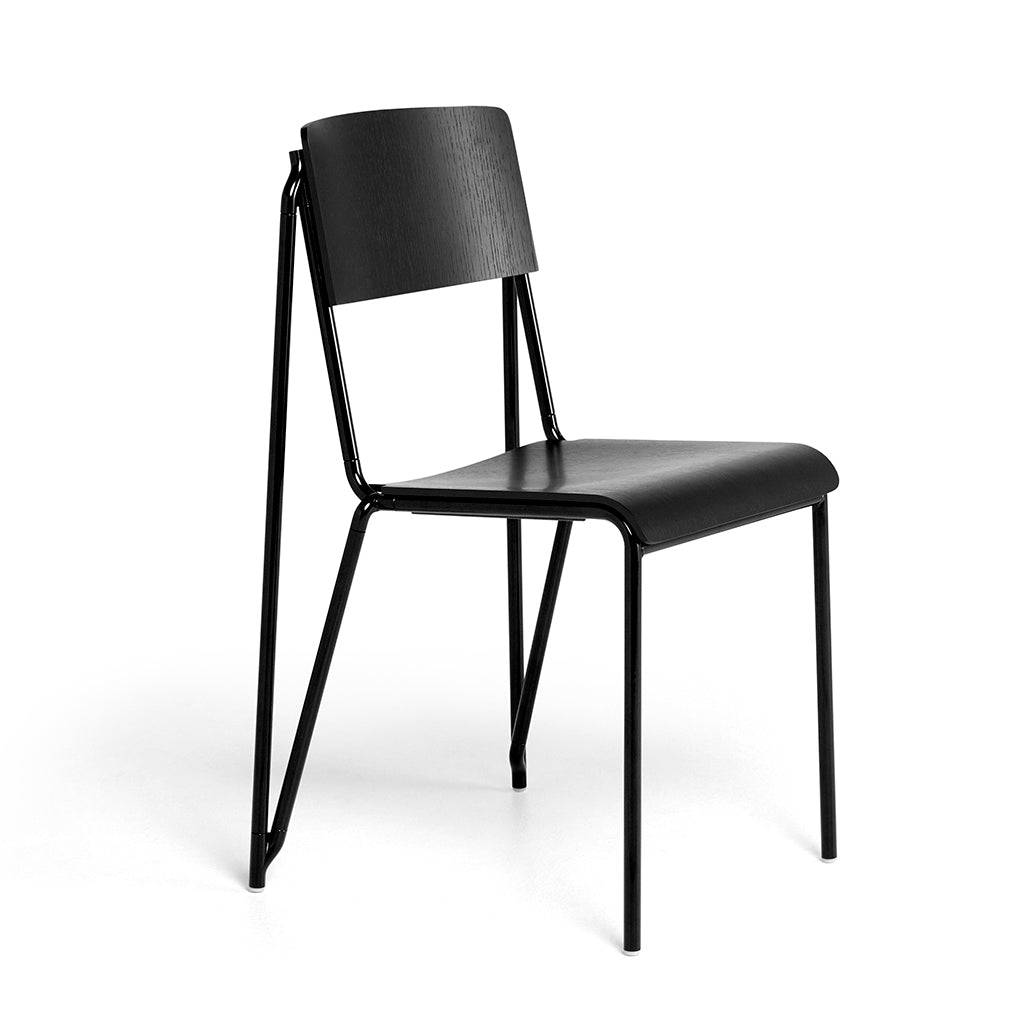 Petit Standard Chair - Black Steel, Black Seat & Back