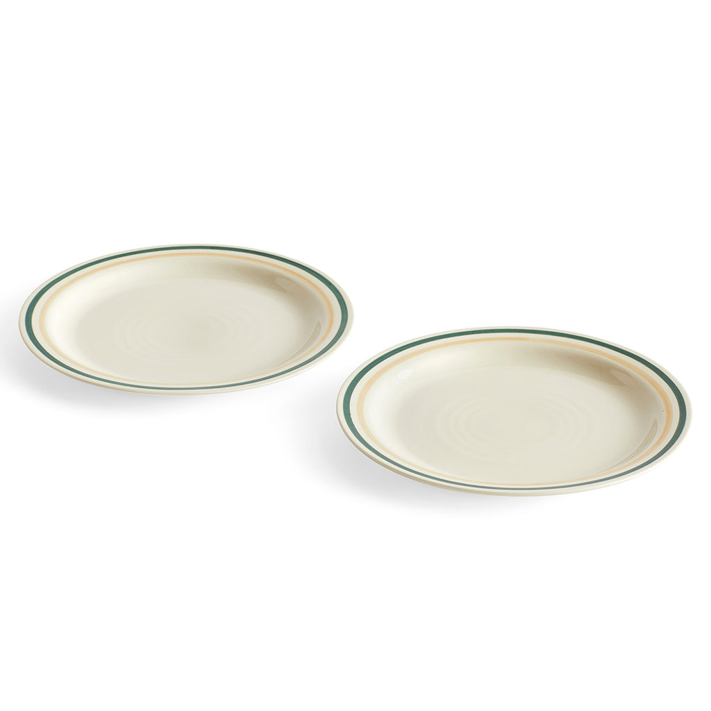 Sobremesa Plate 24,5 - Set of 2 - Green and sand
