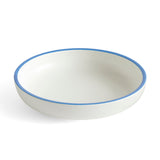 Sobremesa Serving Bowl L - White with blue rim