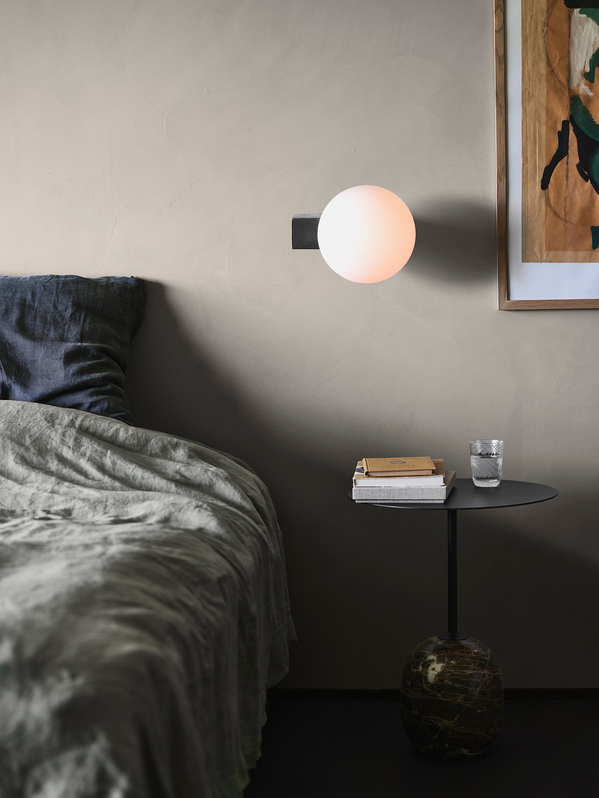 Lato Side Table LN8 Round - Warm Black & Emperador Marble