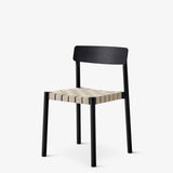 Betty TK1 Stackable chair - Black w. natural linen