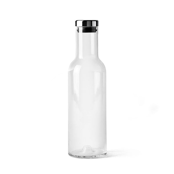 Bottle Carafe, 1 L - Clear Glass / Steel