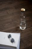 Bottle Carafe, 1 L - Clear Glass / Brass