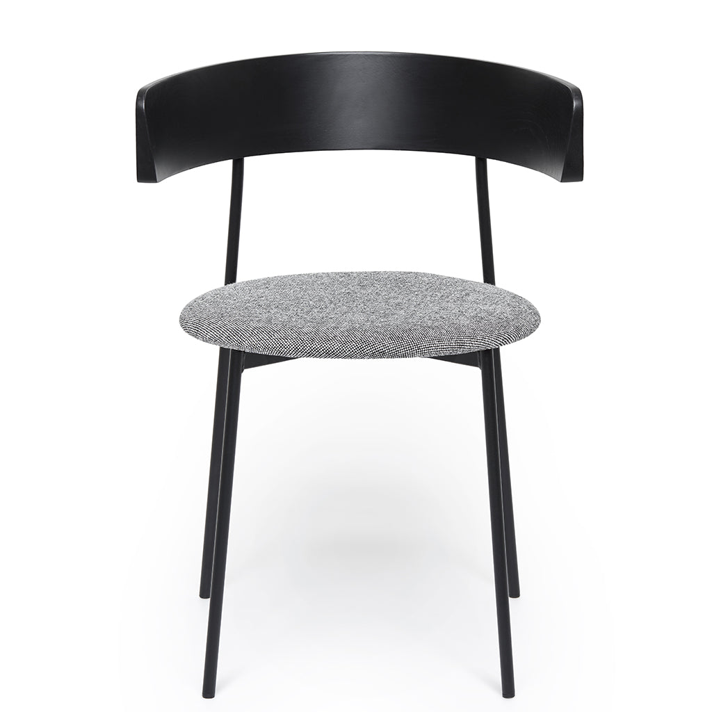 Friday Dining Chair Black - Upholstered seat, With arms