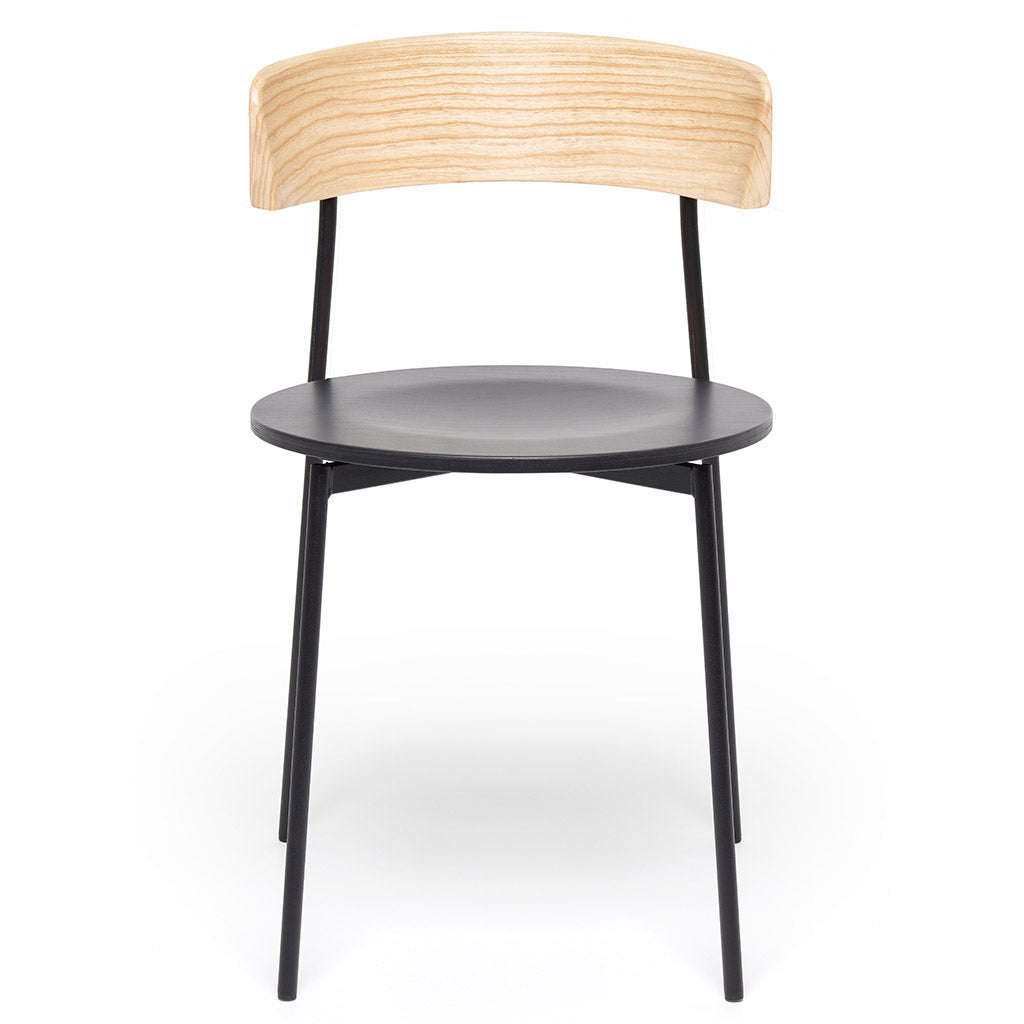 Friday Dining Chair Natural, Black Backseat - No arms