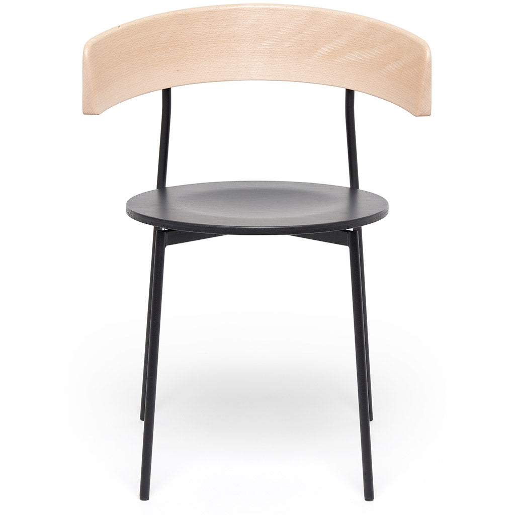 Friday Dining Chair Natural, Black Backseat - With arms