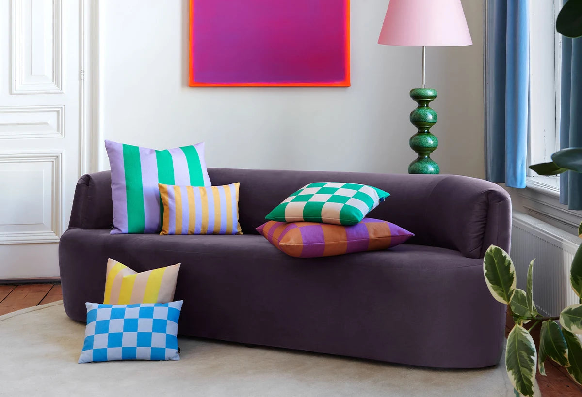 Stripes cushion M yellow/sand