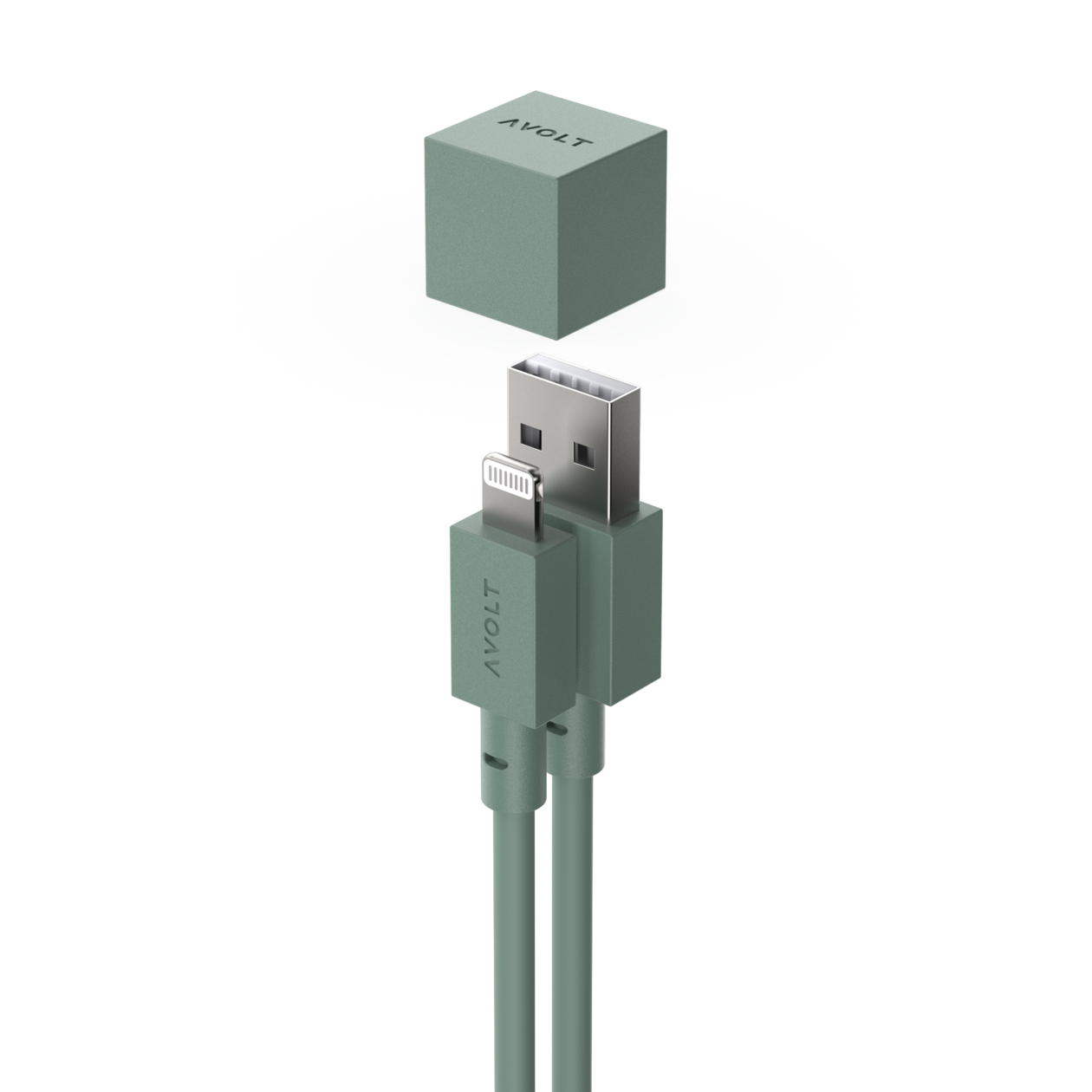 Cable 1 USB-A to Apple Lightning - Oak Green