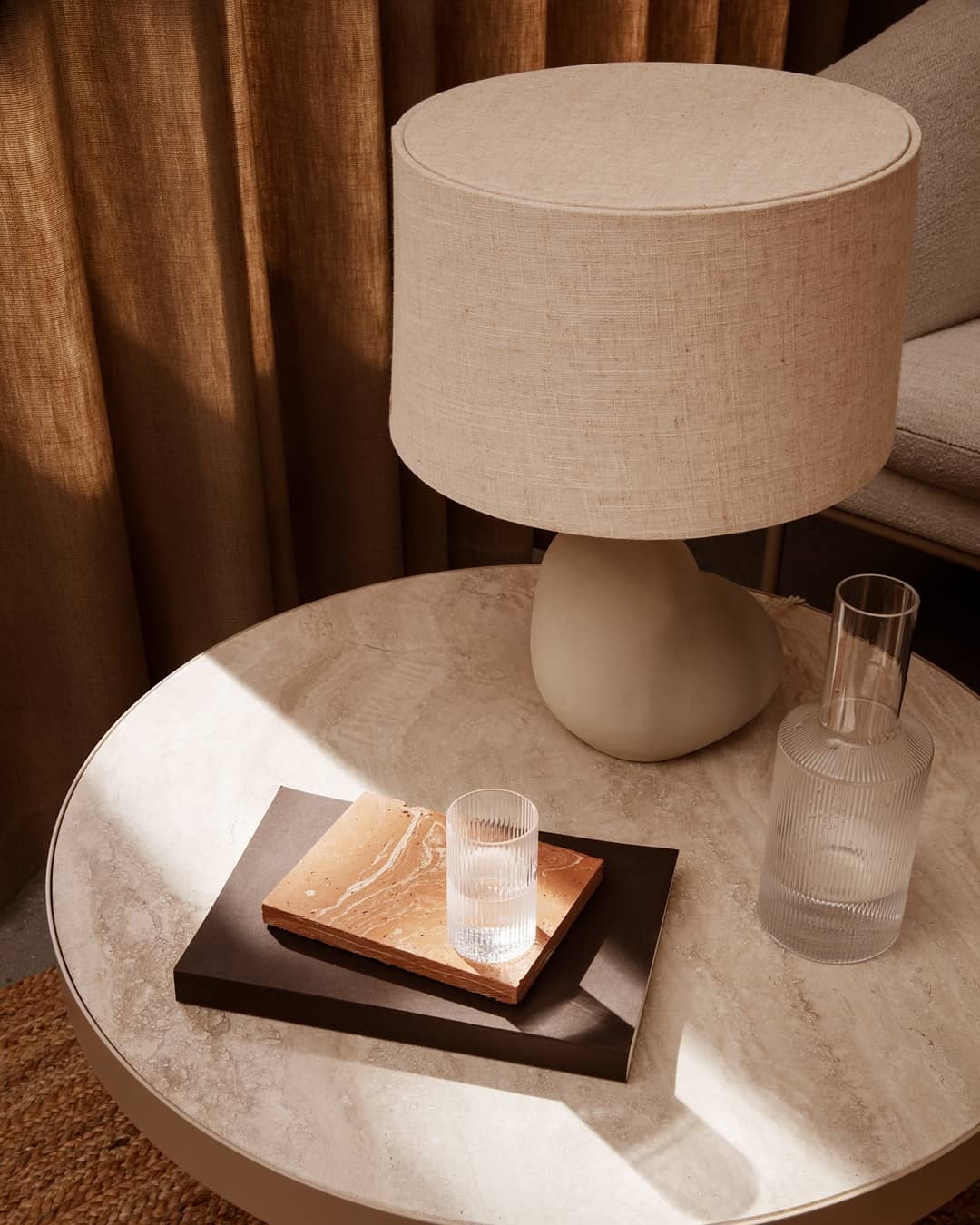 Lampă Hebe S Abajur Natural - off white