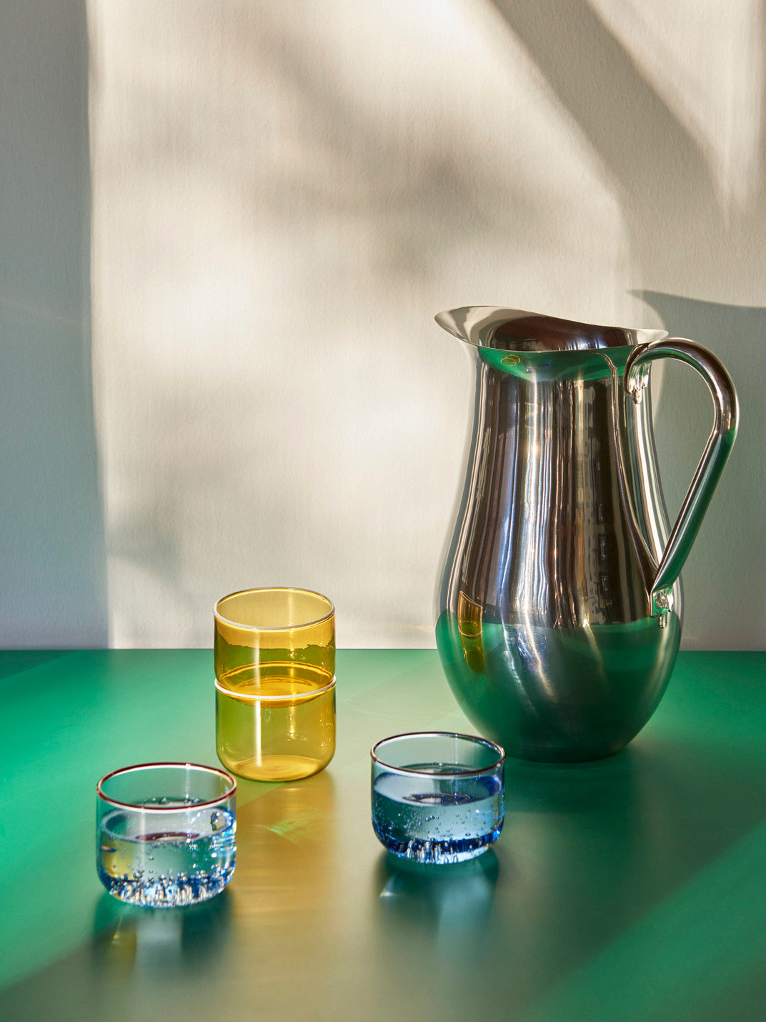 Pahar Tint Glass Set de 2 - Galben deschis cu alb