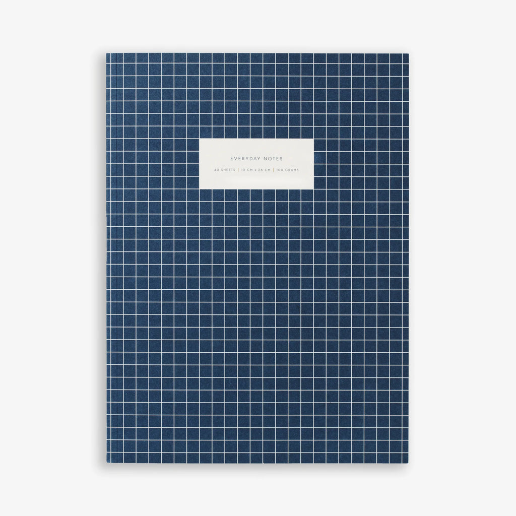 Large Notebook - Check Dark Blue