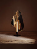 Flambeau Candle Holder, H34, Black/Polished Brass
