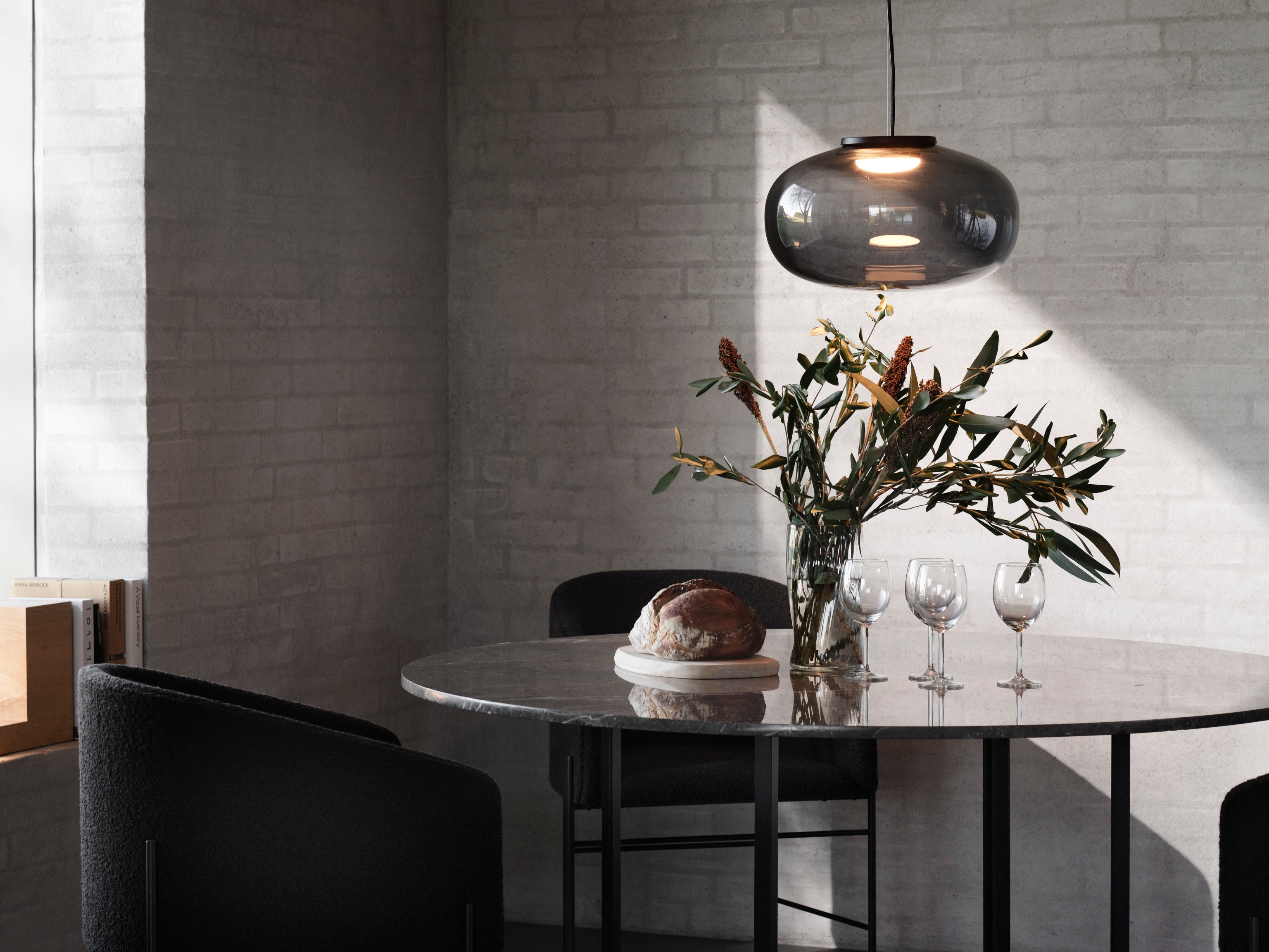 Karl-Johan Pendant Lamp, Large - Smoked Glass