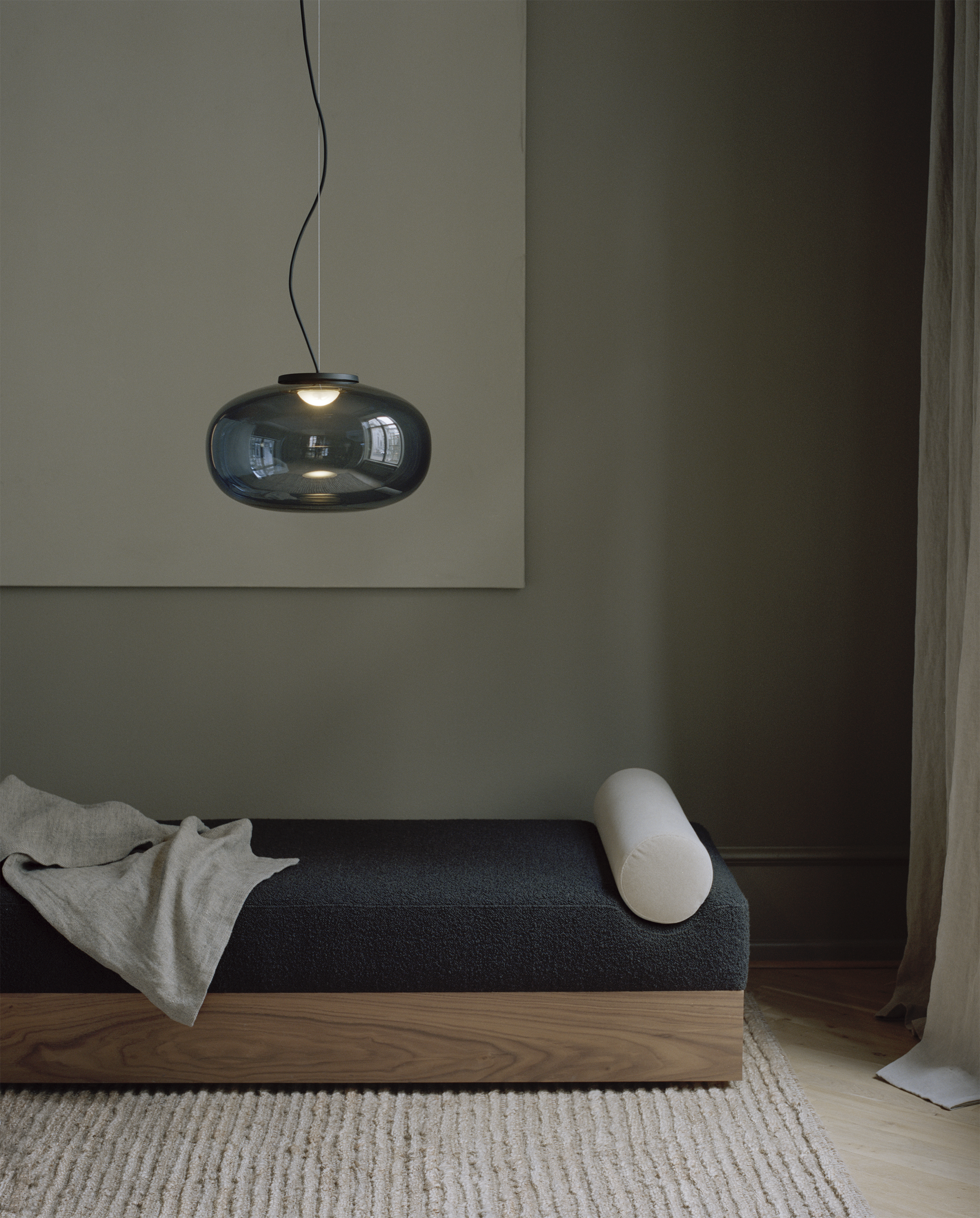 Karl-Johan Pendant Lamp, Large - Smoked Glass