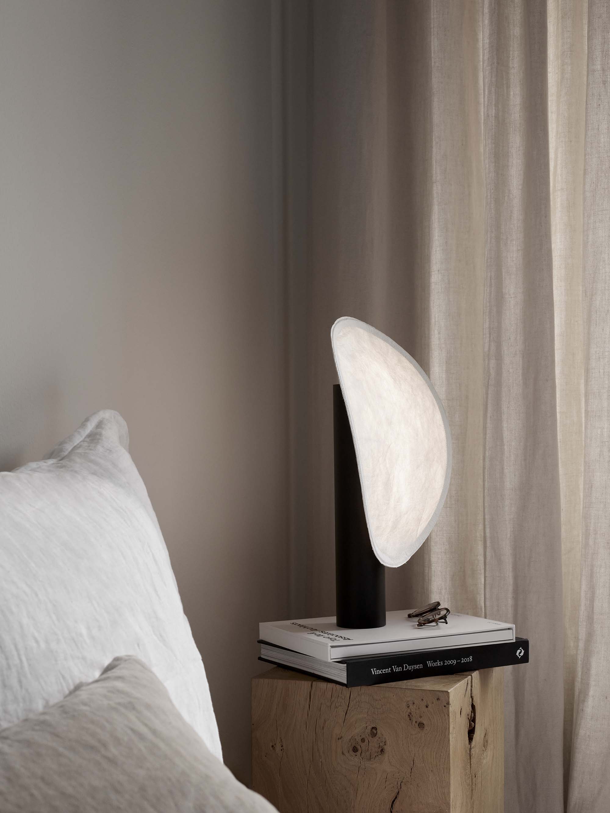 Tense Portable Table Lamp - Black Base w. White Tyvek
