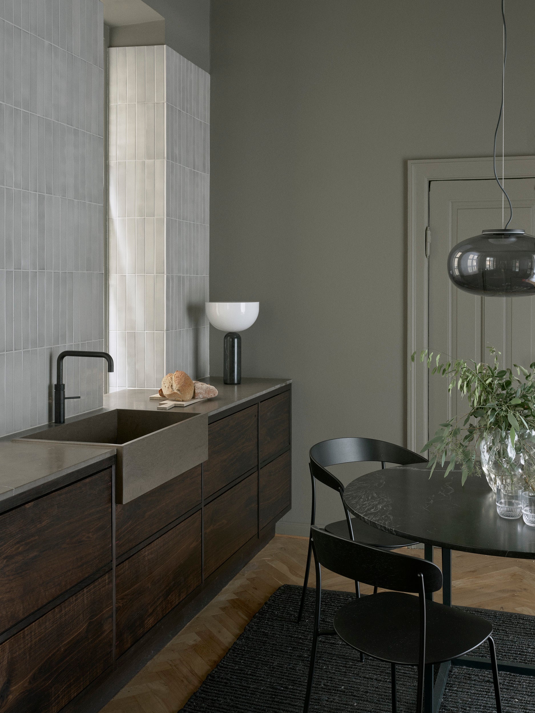 Karl-Johan Pendant Lamp, Large - Smoked Glass