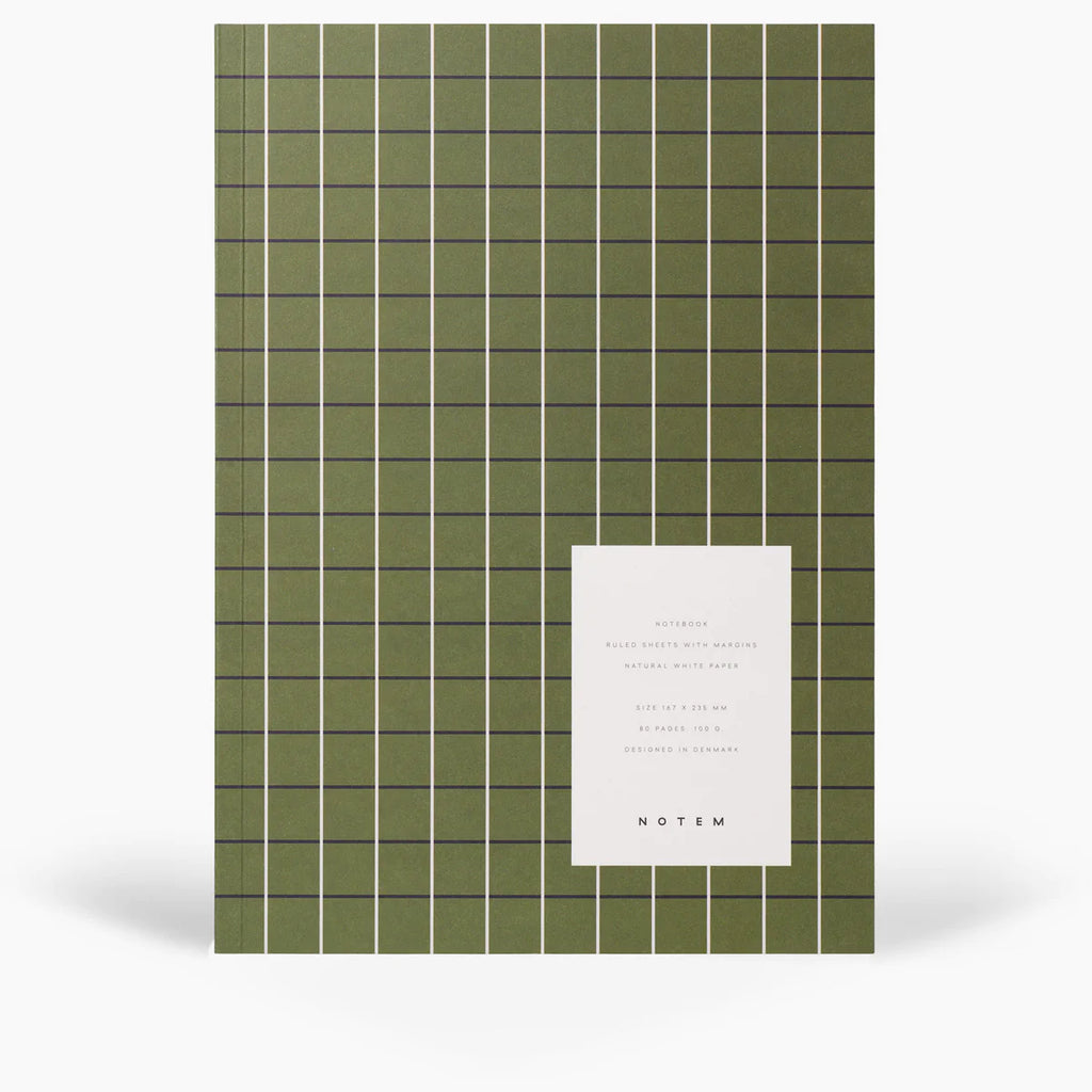 Vita Notebook, Medium - Green Grid