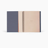 Nela Wirebound Spiral Notebook - Large, Bordeaux and blue