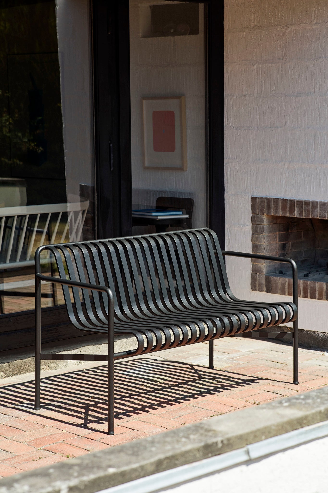 Palissade Dining Bench with Armrests - Anthracite