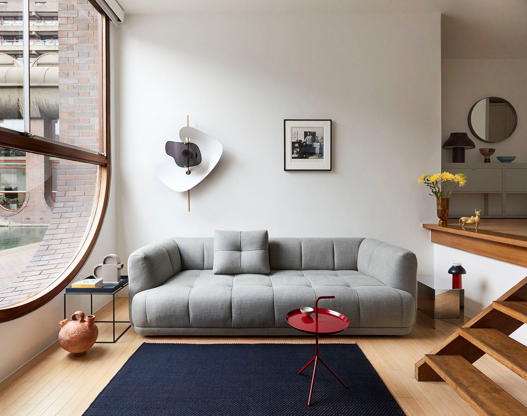 Oblong Slit Side Table - Mirror