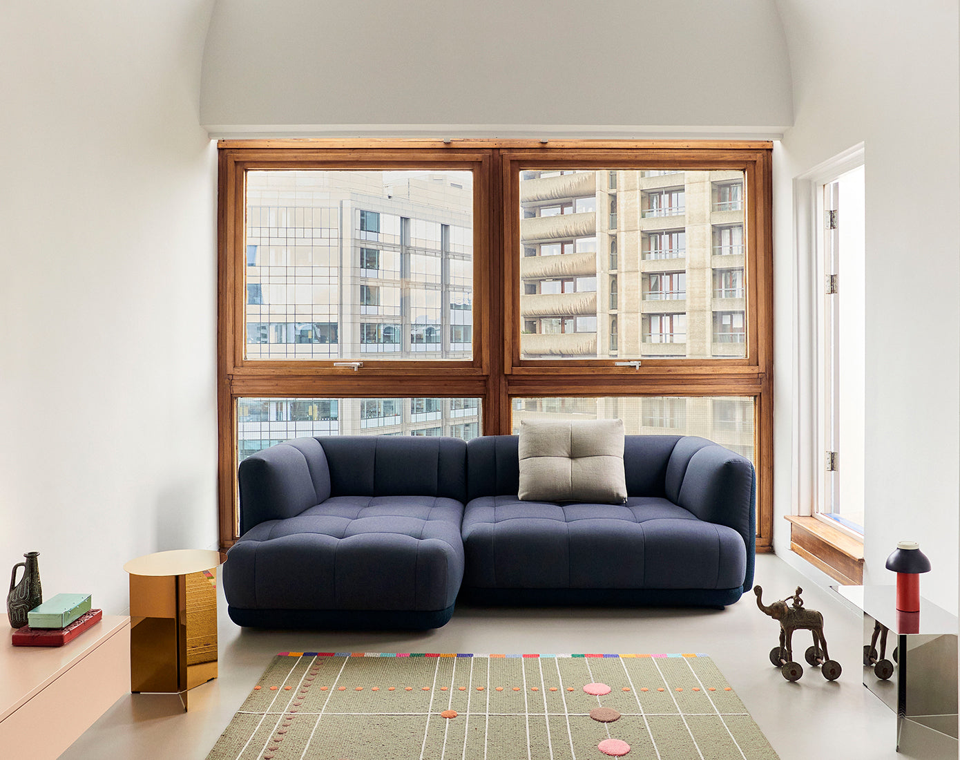 Oblong Slit Side Table - Mirror