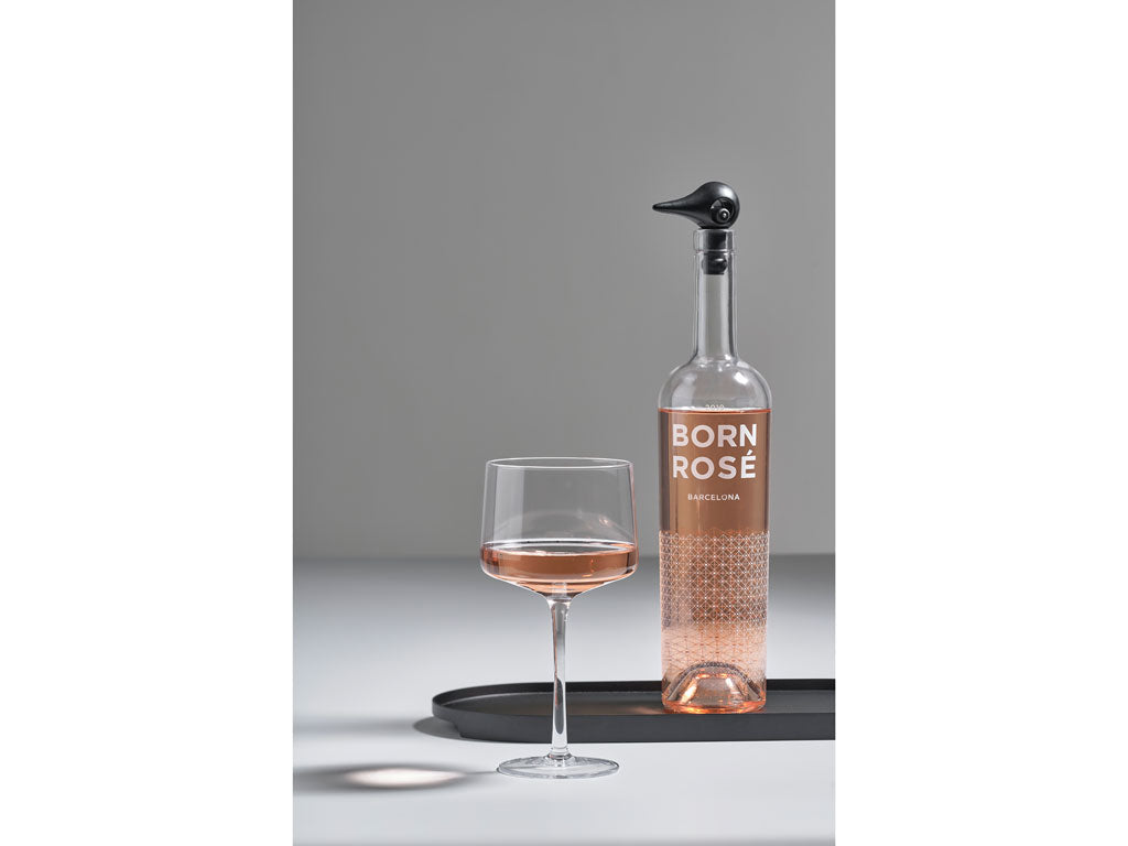 Dop pentru sticle de vin Rocks - Bird, Negru