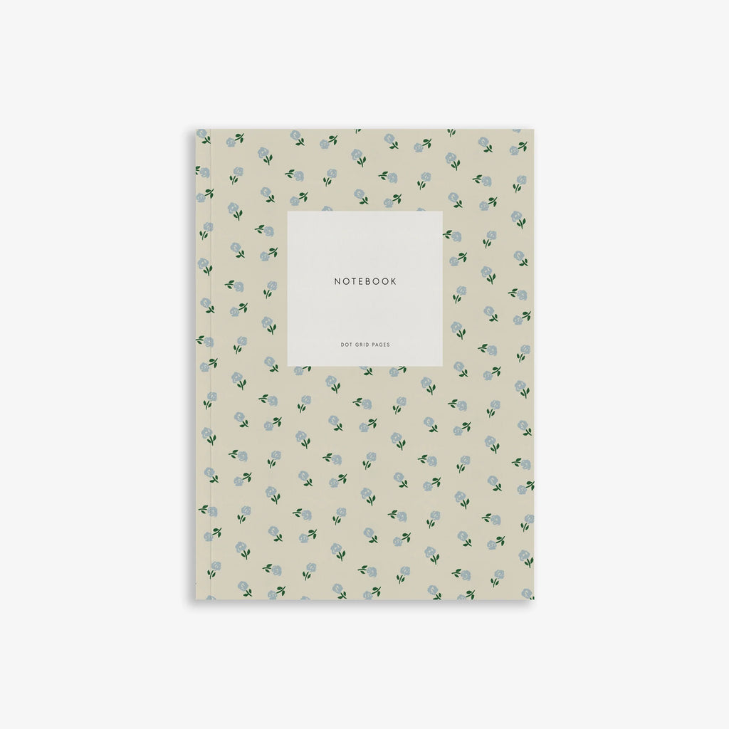 Small Notebook - Creamy Grey flowers
