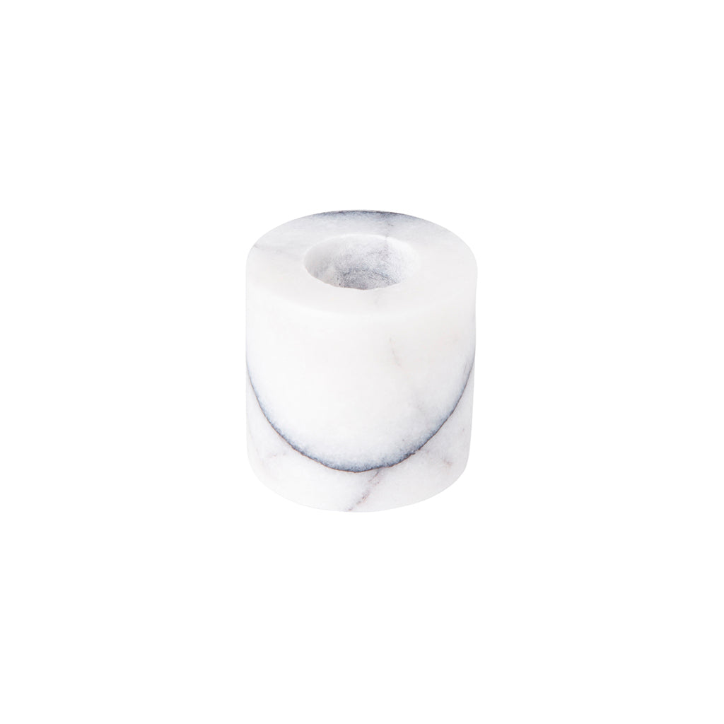 White Marble Candle Holder S