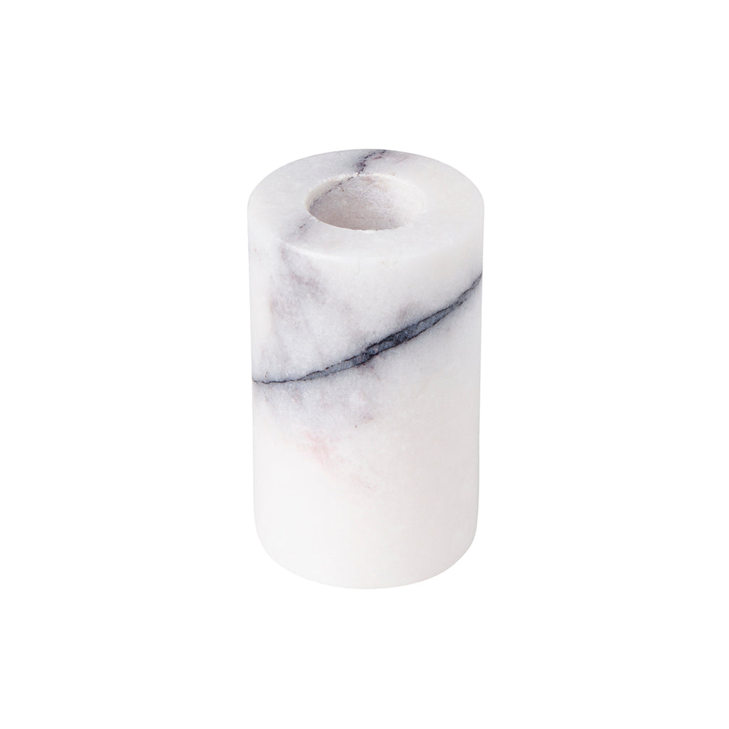 White Marble Candle Holder L