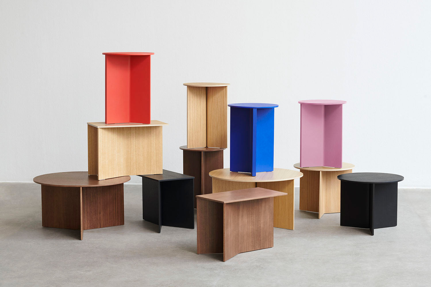 Slit Table Wood High - Pink