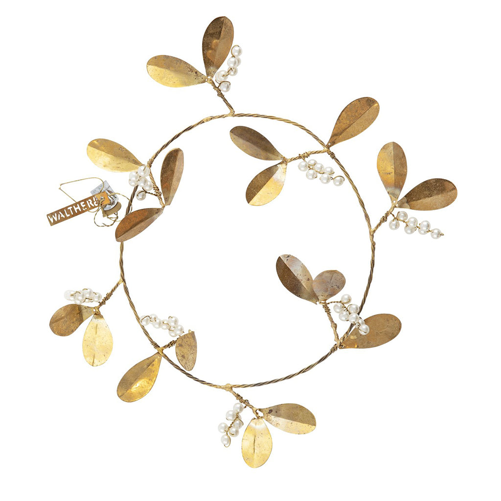 Ornament Snowberry Wreath, Mic - alamă