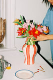Sobremesa Stripe Vase - Red