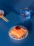Pahar Tint Glass Set de 2 - Albastru deschis cu roșu
