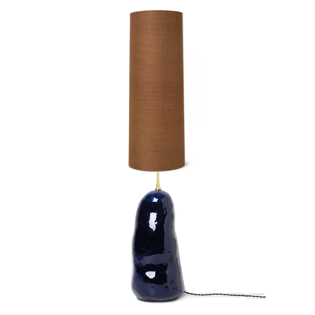 Hebe Lamp Large - Deep blue with Curry Lampshade