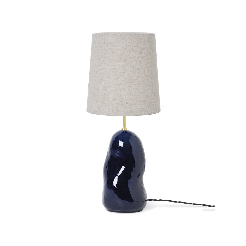 Hebe Lamp Medium - Deep Blue with Natural Lampshade