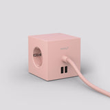 Square 1 Extension Cord With Usb / Magnet, Old Pink - Avolt @ RoyalDesign