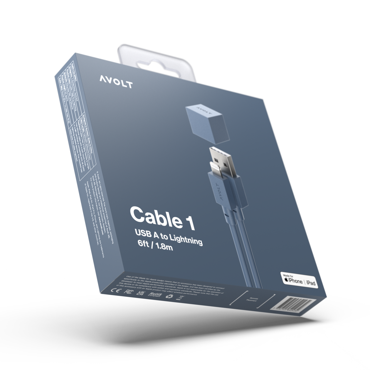 Cable 1 USB-A to Apple Lightning - Ocean Blue