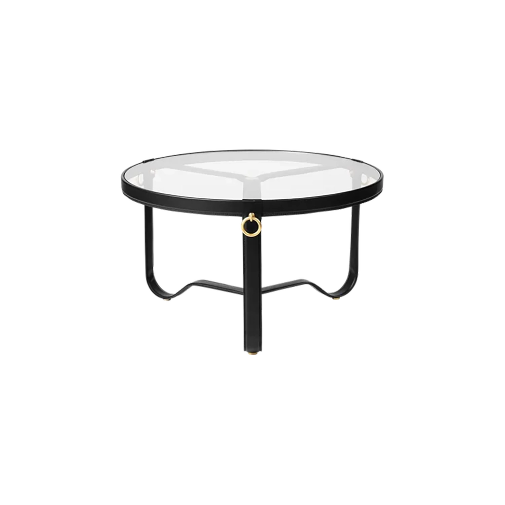 Adnet Coffee Table - Black Leather